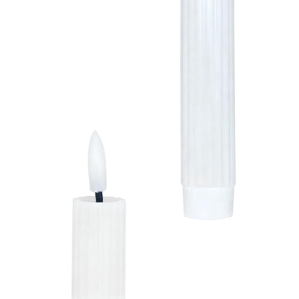 LED-Stabkerzen, Flammenlos, Echtes Wachs, 2er-Set