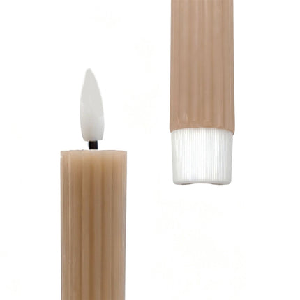 LED Stabkerzen, Echtwachs, 2er-Set, Timerfunktion