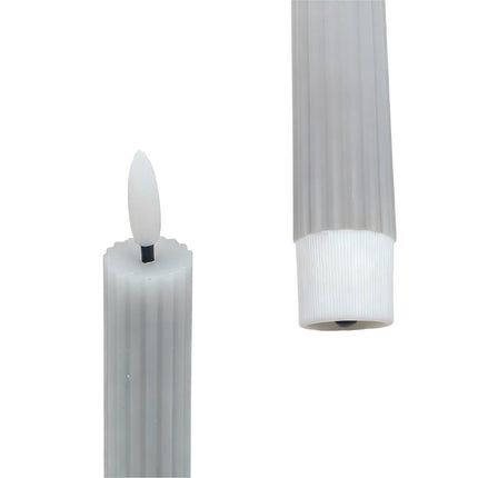 LED-Stabkerzen, Echtwachs, 2er-Set, Timerfunktion