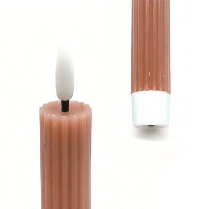 Bougies coniques LED, cire véritable, lot de 2, fonction minuterie