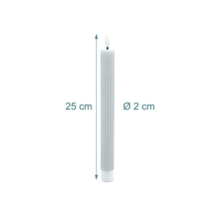 LED-Stabkerzen, Echtwachs, 2er-Set, Timerfunktion