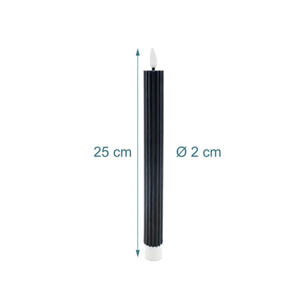 LED Stabkerzen, Echtwachs, 2er-Set, Timerfunktion