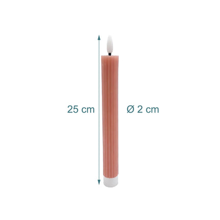 Bougies coniques LED, cire véritable, lot de 2, fonction minuterie