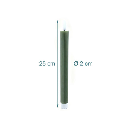 LED-Stabkerzen, Echtwachs, 2er-Set, Timerfunktion