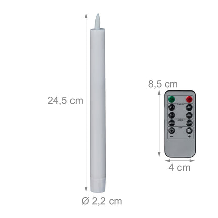 LED-Stabkerzen mit Timer und Fernbedienung, 6er-Set