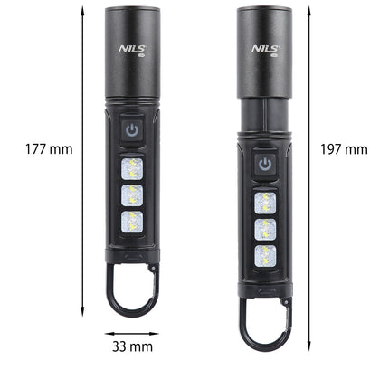 Lampe torche LED 800 lumens, compacte et portable
