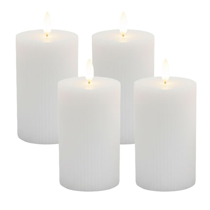 Bougies LED en cire, sans flamme, à effet flamme vacillante, lot de 4