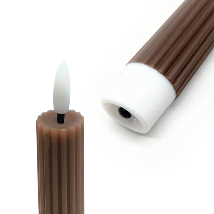 Bougies coniques LED en cire, lot de 4, sans flamme avec minuterie