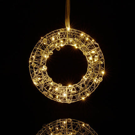 Couronne lumineuse LED, 25 cm - Blanc chaud, usage intérieur