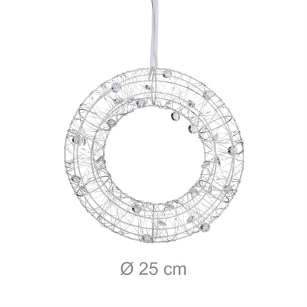 Couronne lumineuse LED, 25 cm - Blanc chaud, usage intérieur
