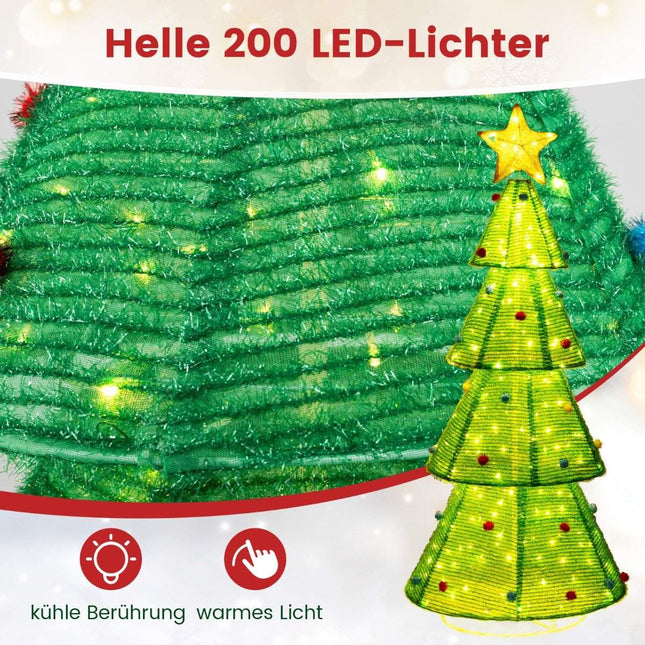 Sapin de Noël artificiel LED Sapin de Noël éclairé de 190 cm avec 200 lumières LED