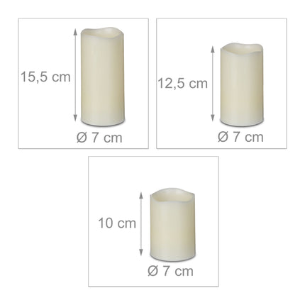 Lot de 3 blocs lumineux LED en cire