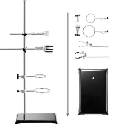 Laboratory Retort Stand Set, 2 Pack, 60 cm Rod, Clamps