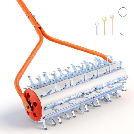 Lake Weed Roller, 12 ft Handle, 9 Galvanized Blades