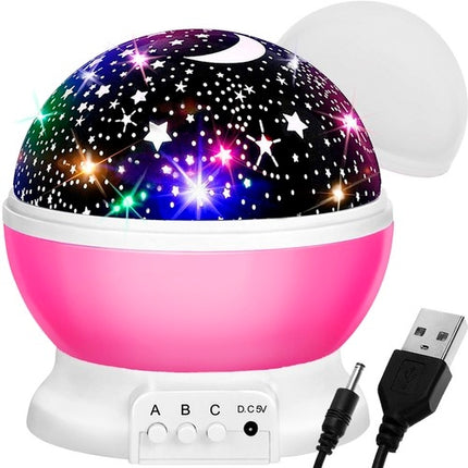 Lampe avec projecteur à piles rose 22192