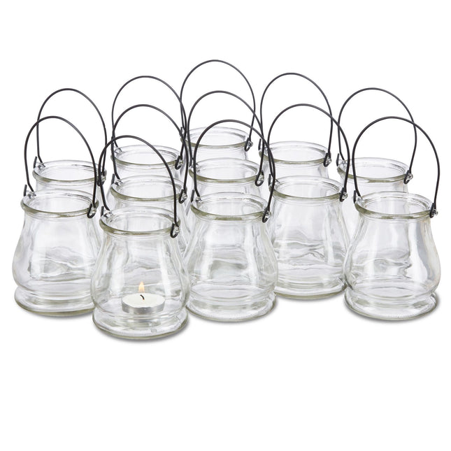 Lot de 12 lanternes en verre