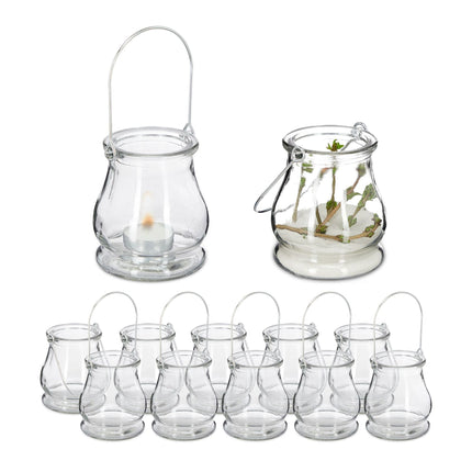 Windlicht transparent 12er Set