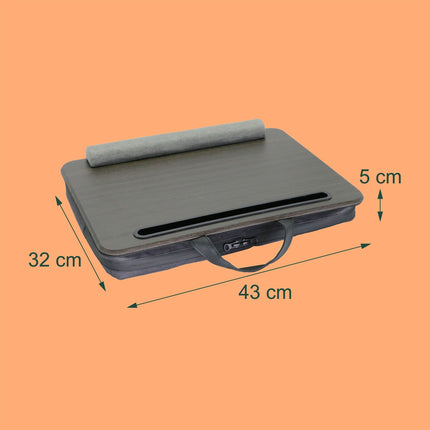 Plateau coussin pour ordinateur portable avec poche et repose-poignets
