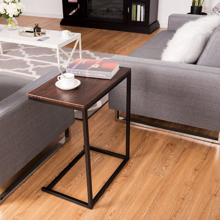 Table d'appoint pour ordinateur portable - Métal et bois, 55 x 35 x 65 cm