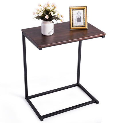 Table d'appoint pour ordinateur portable - Métal et bois, 55 x 35 x 65 cm