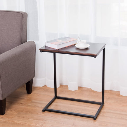 Table d'appoint pour ordinateur portable - Métal et bois, 55 x 35 x 65 cm