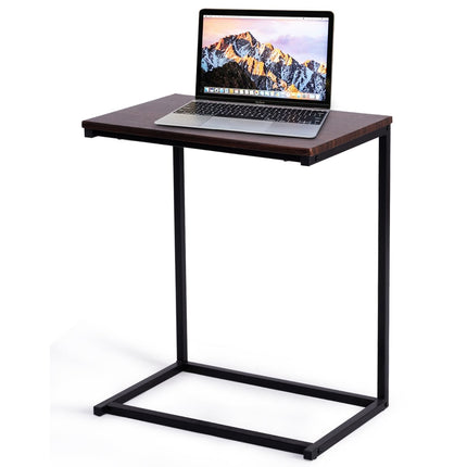 Table d'appoint pour ordinateur portable - Métal et bois, 55 x 35 x 65 cm