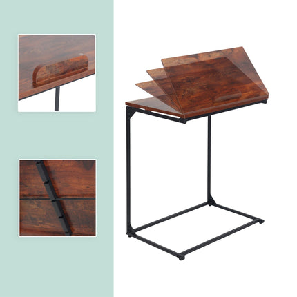 Table d'appoint pour ordinateur portable - Inclinable, antidérapante, en forme de C