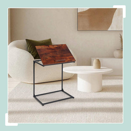 Table d'appoint pour ordinateur portable - Inclinable, antidérapante, en forme de C