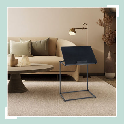 Table d'appoint pour ordinateur portable - Inclinable, en forme de C, antidérapante
