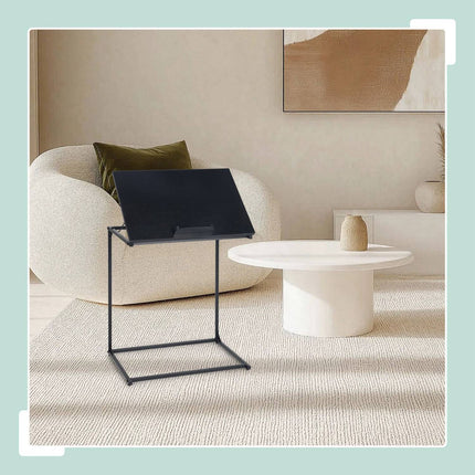 Table d'appoint pour ordinateur portable - Inclinable, en forme de C, antidérapante