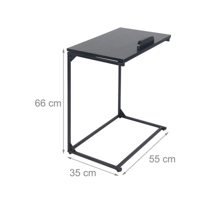 Table d'appoint pour ordinateur portable - Inclinable, en forme de C, antidérapante