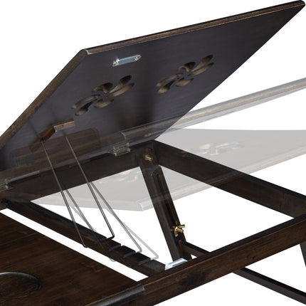 Table pour ordinateur portable en bambou marron foncé