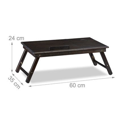 Table pour ordinateur portable en bambou marron foncé