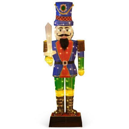 Großer 3D Nussknacker mit Schwert, 110 LED-Leuchten, 184 cm