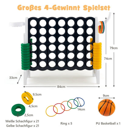 Grand ensemble de 4 en rangée Jumbo 84 x 33 x 79 cm Noir + Blanc