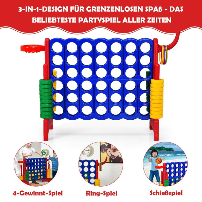 Grand ensemble 4 en rangée jumbo 4 en rangée 84 x 33 x 79 cm bleu + rouge