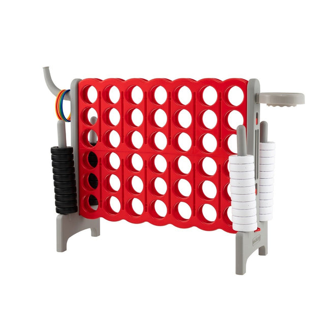 Grand ensemble 4 en rangée Jumbo 4 en rangée 84 x 33 x 79 cm rouge + gris