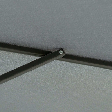 Großer dunkelgrauer Terrassenschirm mit Ständer, Metallrahmen