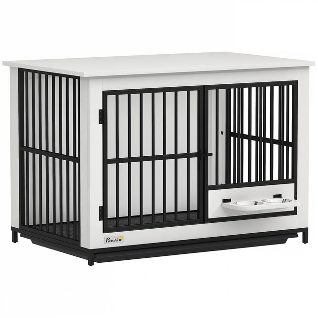 Grande cage pour chien, verrouillable, accès facile, support de gamelle pivotant