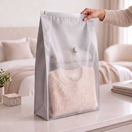 Sacs de rangement sous vide gris, grand format, 100 x 80 cm, lot de 8