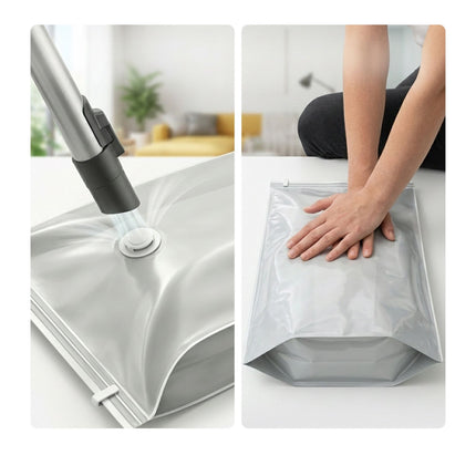 Sacs de rangement sous vide gris, grand format, 100 x 80 cm, lot de 8