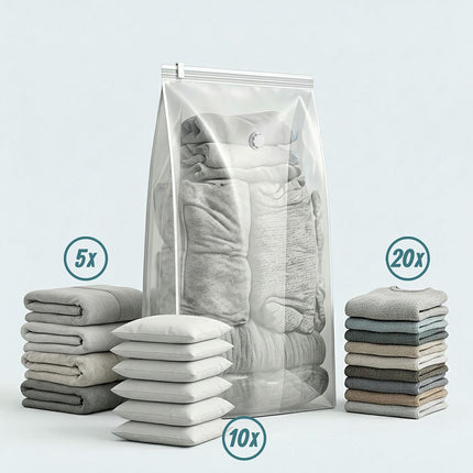 Sacs de rangement sous vide gris, grand format, 100 x 80 cm, lot de 8