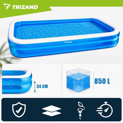 Grande piscine gonflable rectangulaire 305 x 183 x 50 cm