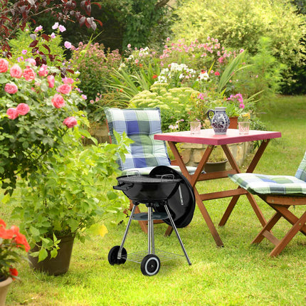 Grand barbecue à bouilloire avec roues et récupérateur de cendres