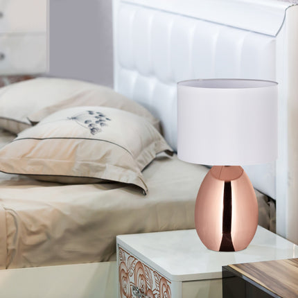 Grande lampe de chevet avec fonction tactile en cuivre