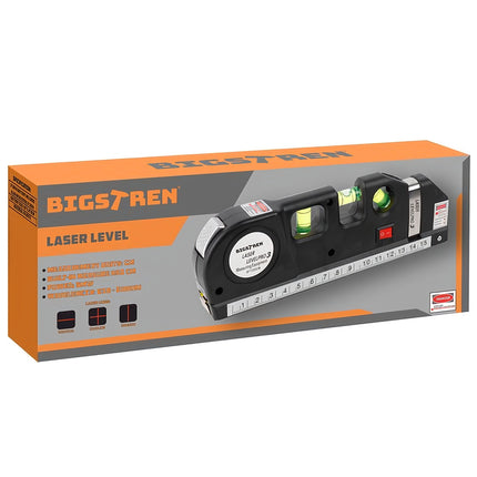 Laser-Wasserwaage mit Maßband 250cm Bigstren 21747 
