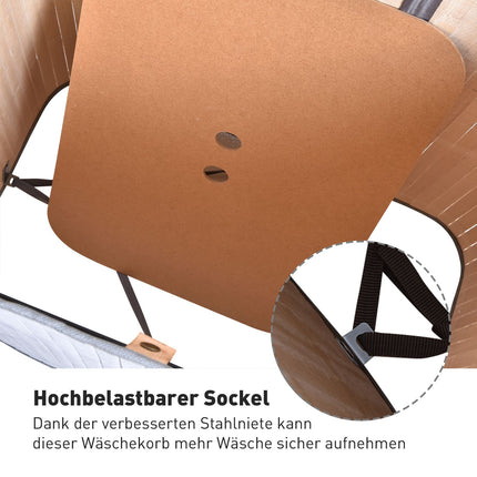 Großer faltbarer Wäschekorb mit Deckel, herausnehmbares Innenfutter