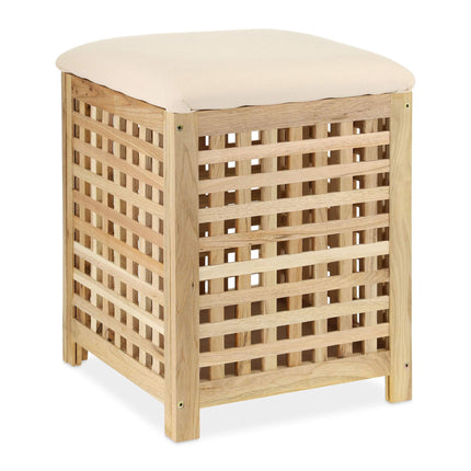 Wäschekorb mit Sitzfläche Walnuss