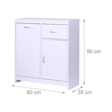 Armoire à linge avec sac de 48 L et compartiments de rangement