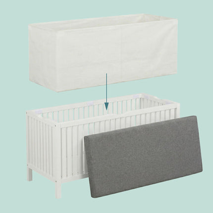 Tabouret pour panier à linge - Finition noyer, assise rembourrée